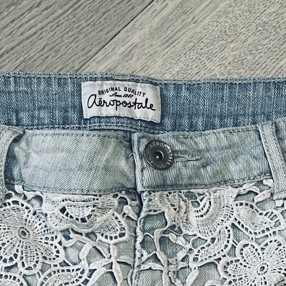 Aeropostale Lace Front Women's Light Blue Short Shorts - Picture 3 of 9